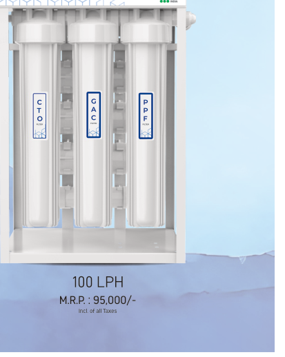Commercial 100 LPH Skid RO Plant